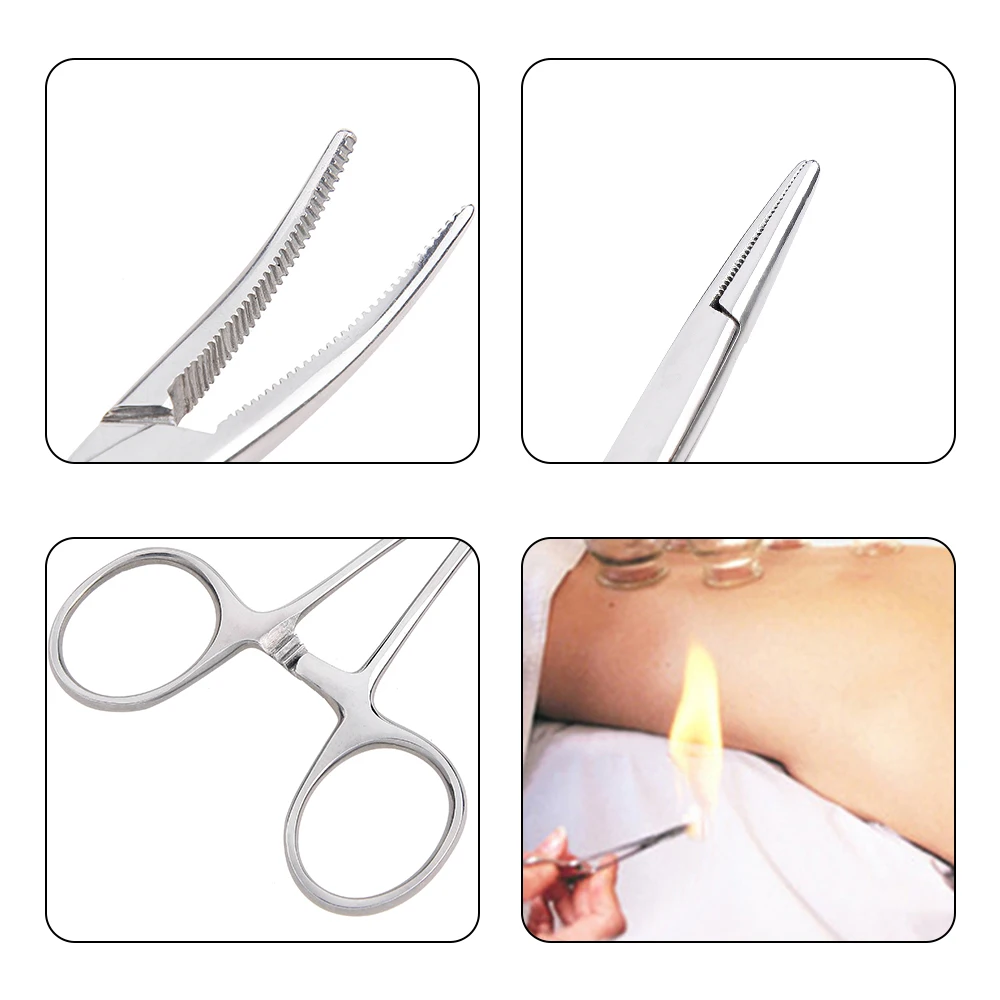 

Stainless Steel Hemostatic Clamp Forceps Pet Hair Clamp Fishing Locking Surgical Pliers Epilation Hand Tools Curved/Straight Tip