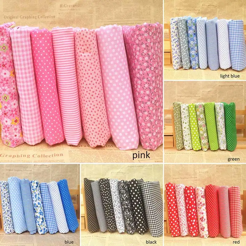 Винтажная хлопковая ткань с цветочным принтом 7/шт./упак./25*25 см | Аксессуары для