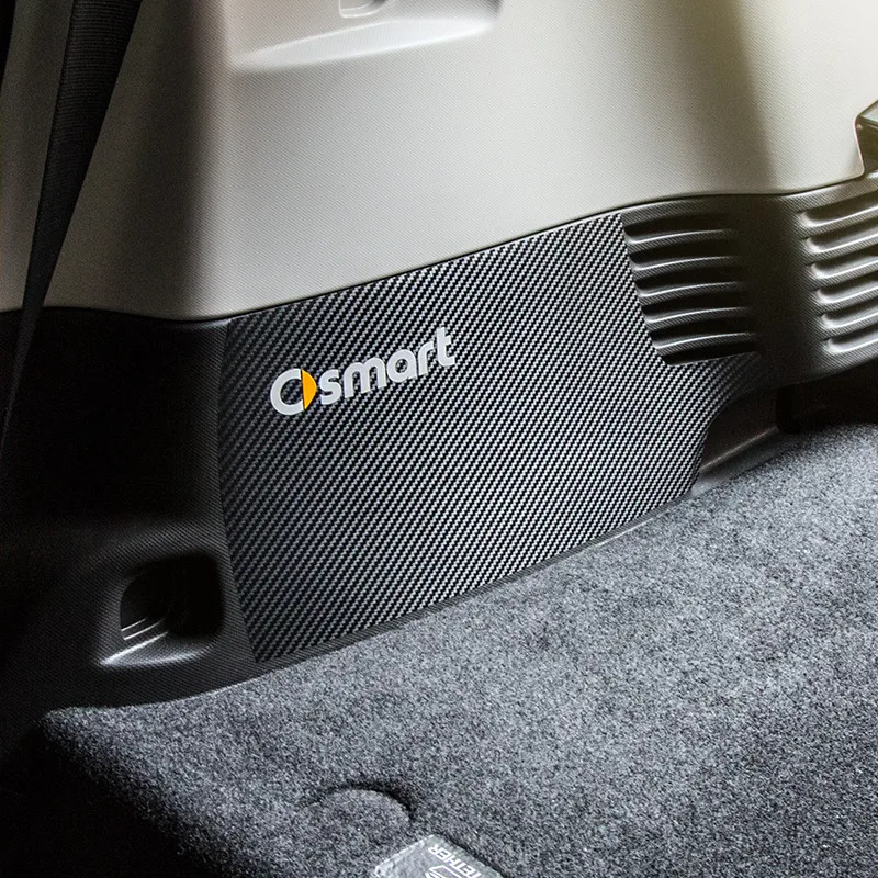 

Carbon fiber pattern tail box mat Trunk anti-scratch protection sticker for smart fortwo 453 interior modification