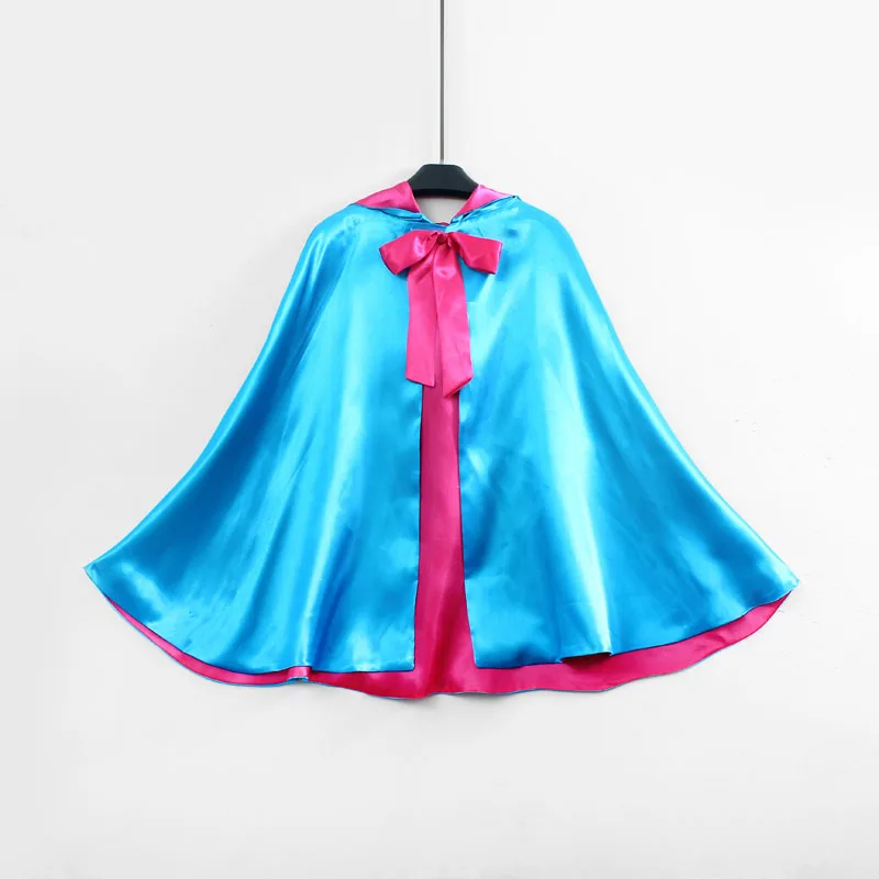 

Girls Cape with Hood 280cm Width Double Layer Cloak Fairy Princess Pink Turquoise Fuchsia Kids Costume Cosplay