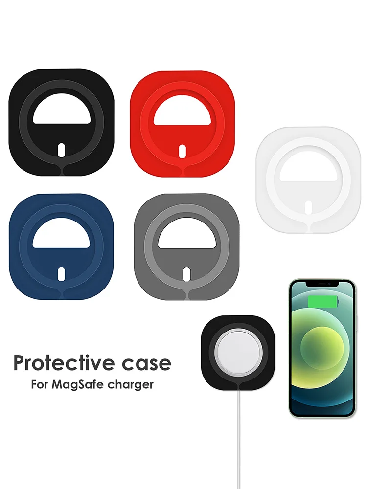 

Silicone Cover Protective Charger Case For Magsafe Charger Cases Wireless Charger Pad For IPhone 12 Charger With Suction Cup