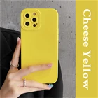 Желтый силиконовый мягкий матовый чехол INS для iPhone 13, 11, 12, Mini Pro Max, XS, X, XR, 7, 8 Plus, SE, 2, модный защитный чехол для камеры, яркие цвета