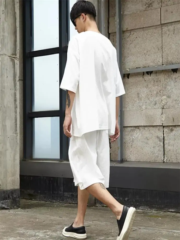 Футболка мужская льняная Повседневная оригинальная большая дышащая модная