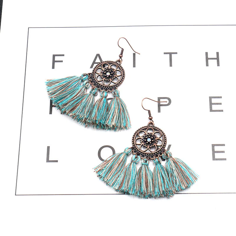 Богемные стильные женские серьги ювелирные изделия среднего размера с