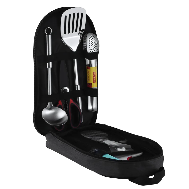 

Outdoor cooking utensils portable set camping picnic tableware storage bag self driving travel utensils barbecue kitchenware #3