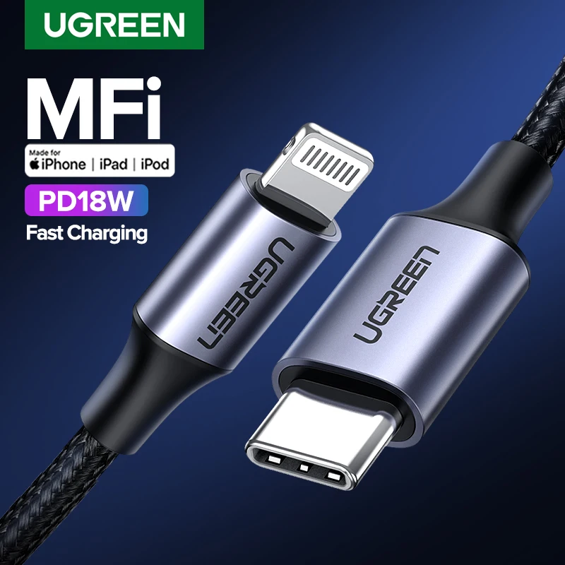 Зарядный кабель Ugreen MFI usb c для iPhone 11 pro xs xr 8 7 6s plus 5 se apple ipad PD быстрое зарядное