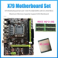 x79 motherboard set lga 1356 pin 8gb ddr3 with e5 2450 recc maximum memory capacity support 64g mainboard computer accessories