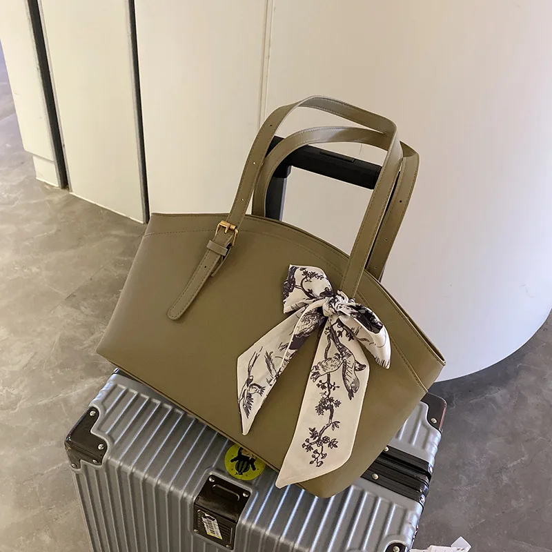 

Женский однотонный шарф в стиле ретро, простая вместительная дамская сумочка для пельменей, универсальный шелковый шарф с одной лямкой, 2021