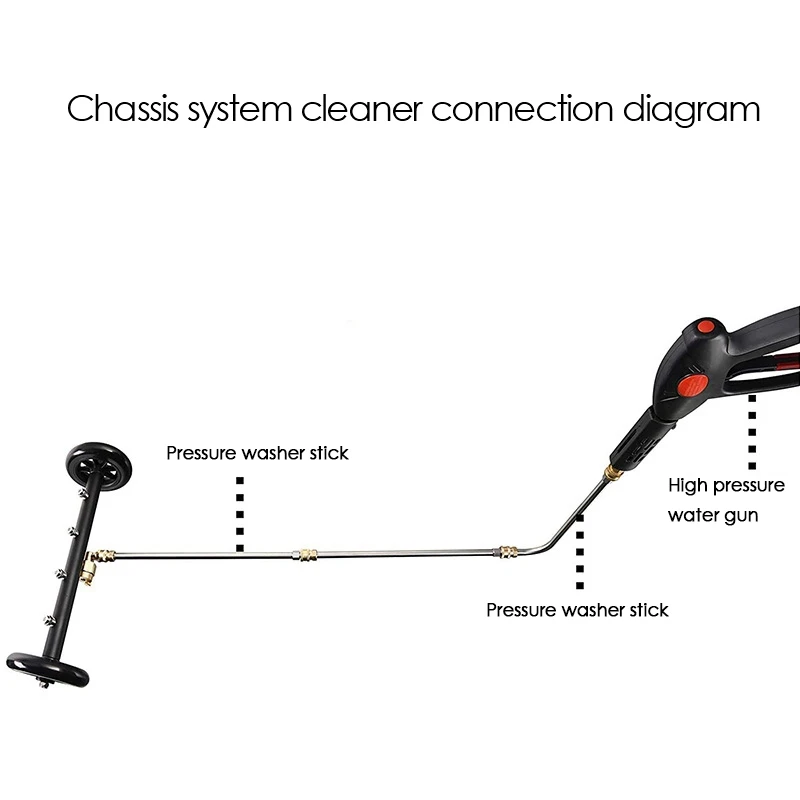 

High Pressure Washer Undercarriage Cleaner,6 Nozzle Garden Cleaning Machine with 2 Washer Extension Wands, 4000 PSI