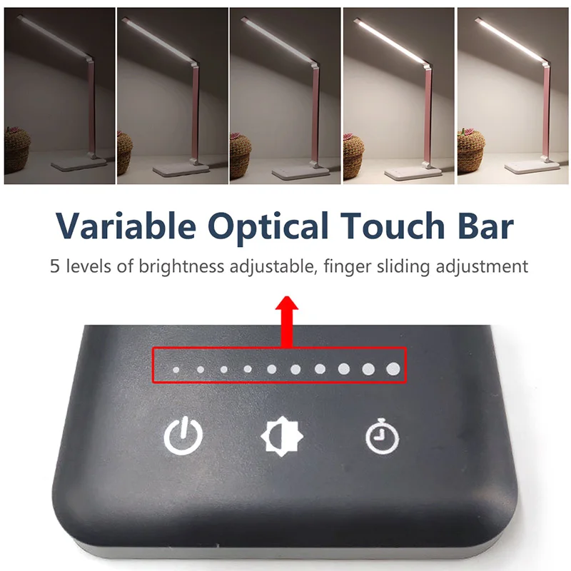 Eye Protect LED Desk Lamp Folding Touching 3/5 Dimming USB Reading Table Wireless Charging For Mobile Charge | Лампы и освещение