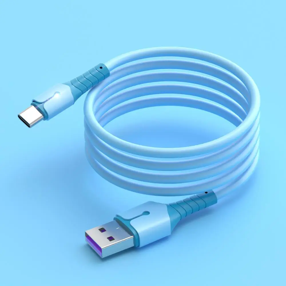 

5A Liquid Silicone USB Type C Cable For Huawei Mate 40 P40 Pro Super Charge Type C Cable USB C Data Cable For Samsung S10 Xiaomi