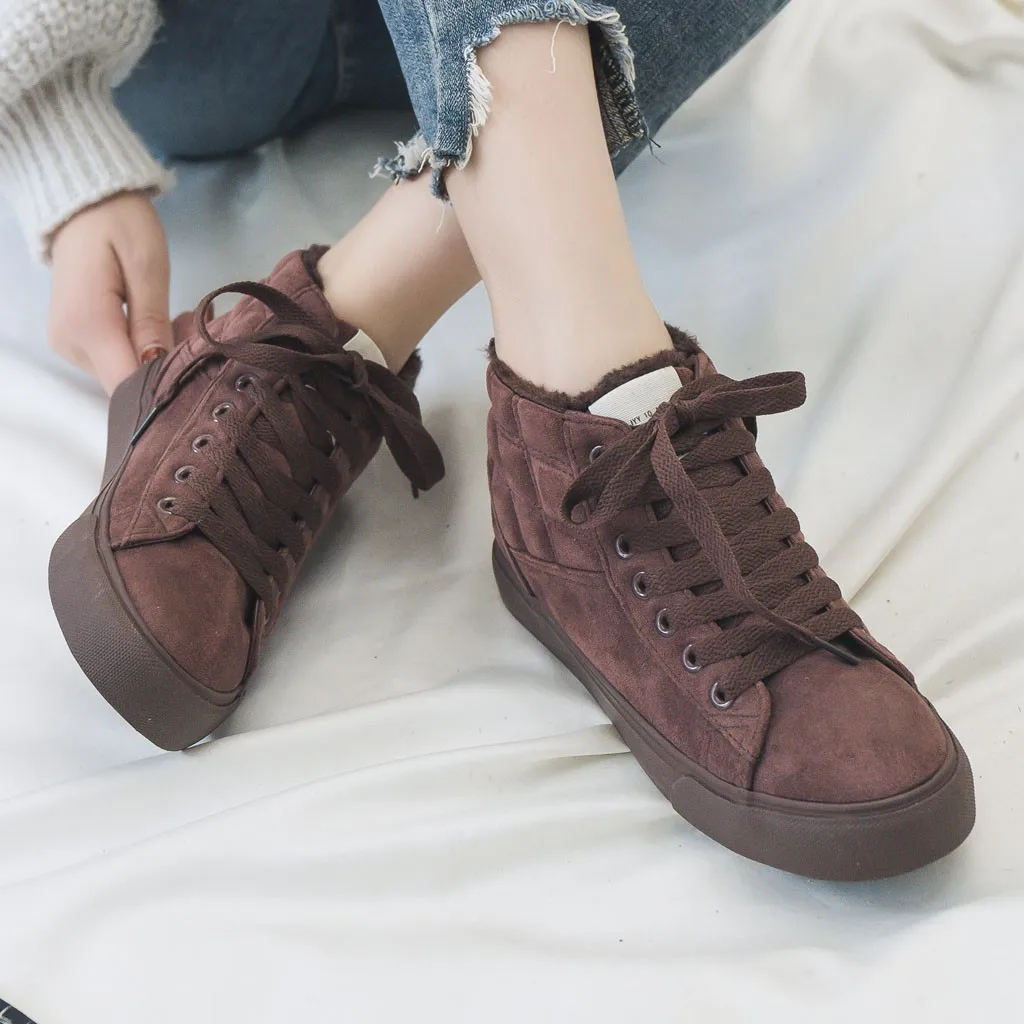 Женская хлопковая обувь с высоким берцем парусиновая на платформе повседневные