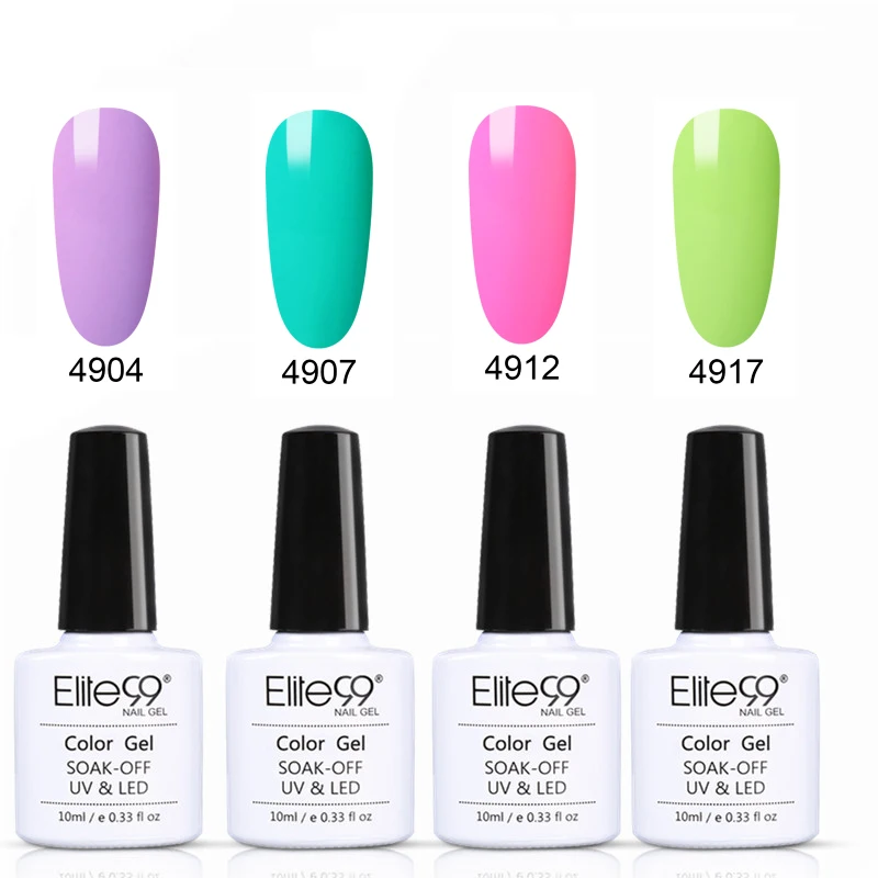 Elite99 10 мл Макарон Гель 4 шт./компл. лак для ногтей гель uv Vernis Гель-лак удаляющийся замачиванием Гель-лак для ногтей для укрепления Led Лак для ногтей искусства - Цвет: C021