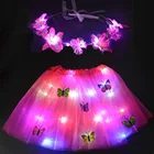 Женский светящийся венок с юбсветильник-пачкой и цветами