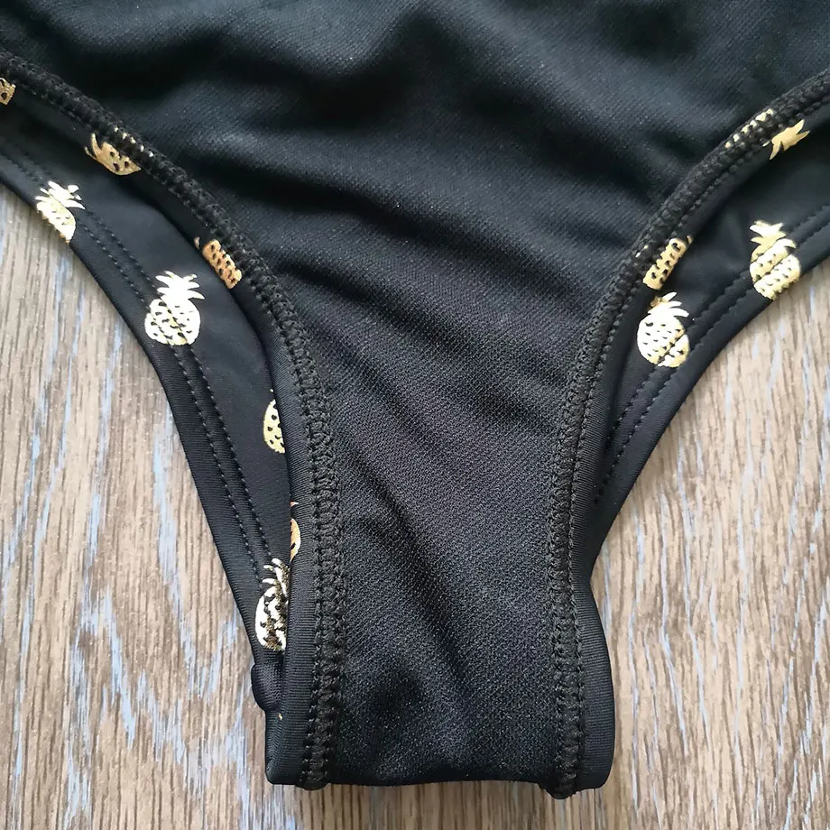 2-8 Years Girl Swimsuit Kids Swimwear Gold Pineapple Stamping Toddler Bikini Set Two Piece Children's Infant