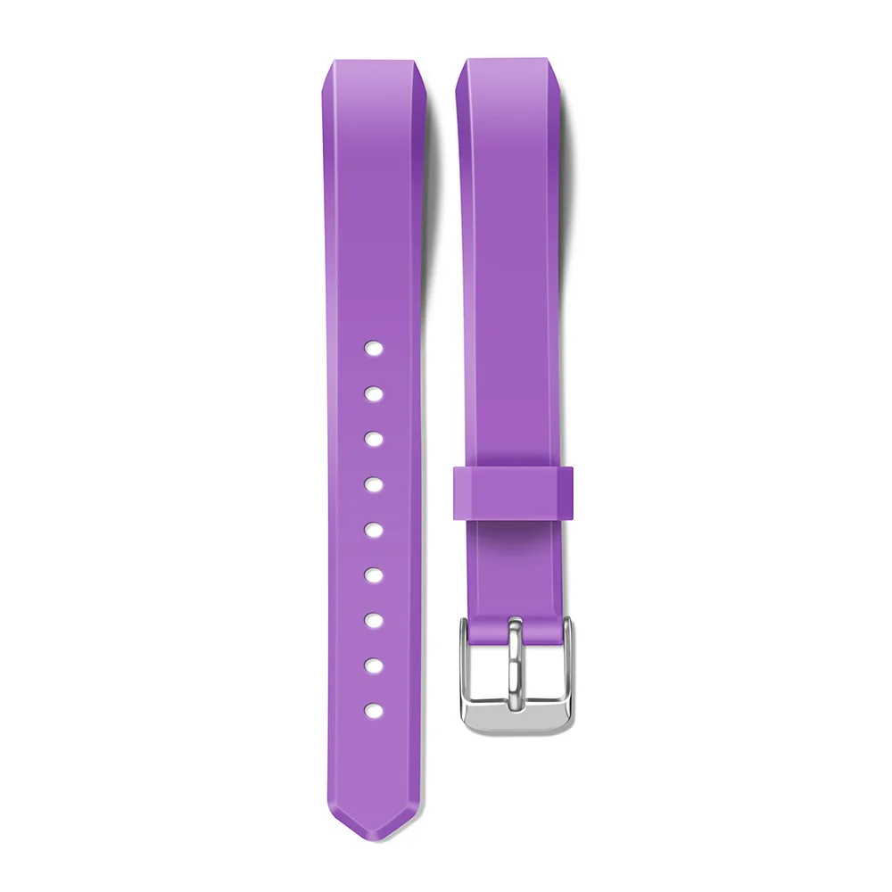 Светло-фиолетовый Ультра гладкий силиконовый ремешок для часов Fitbit часы Alta Ремешок Для Fitbit Alta HR Браслет замена спортивный ремень Блестящий Браслет - Цвет ремешка: Светло-фиолетовый