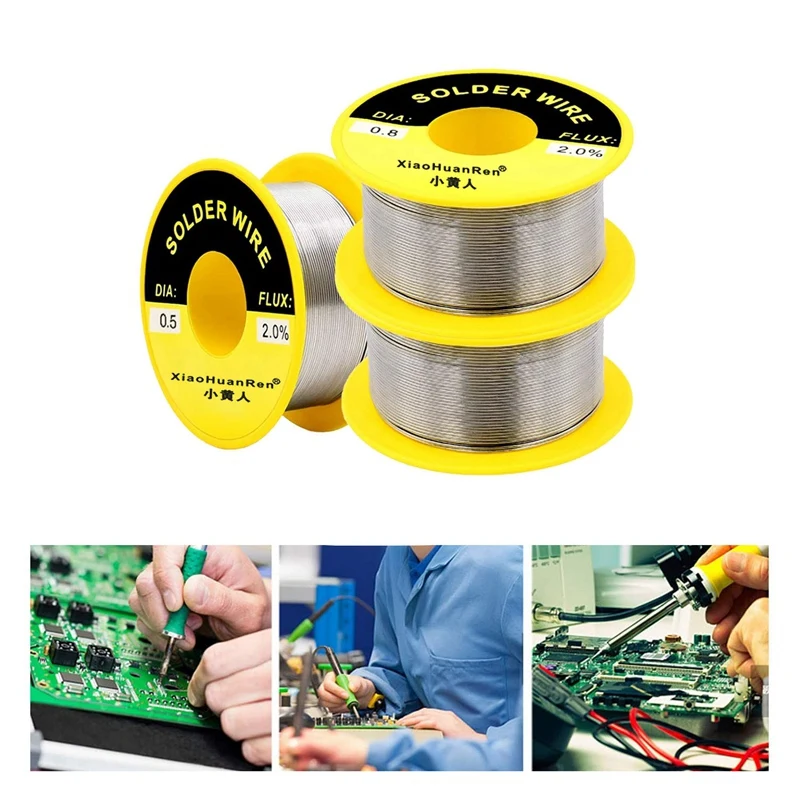 

Xiaohuangren 5 Packs 63-37 Tin Lead Rosin Core Solder Wire for Electrical Soldering 50G Diameter 0.5mm 0.6mm 0.8mm 1.0mm 1.2mm