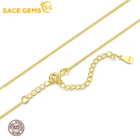 sace gems necklace for women silver 925 sterling box chain plated platinum 18k pure gold simple chain accessories wholesale