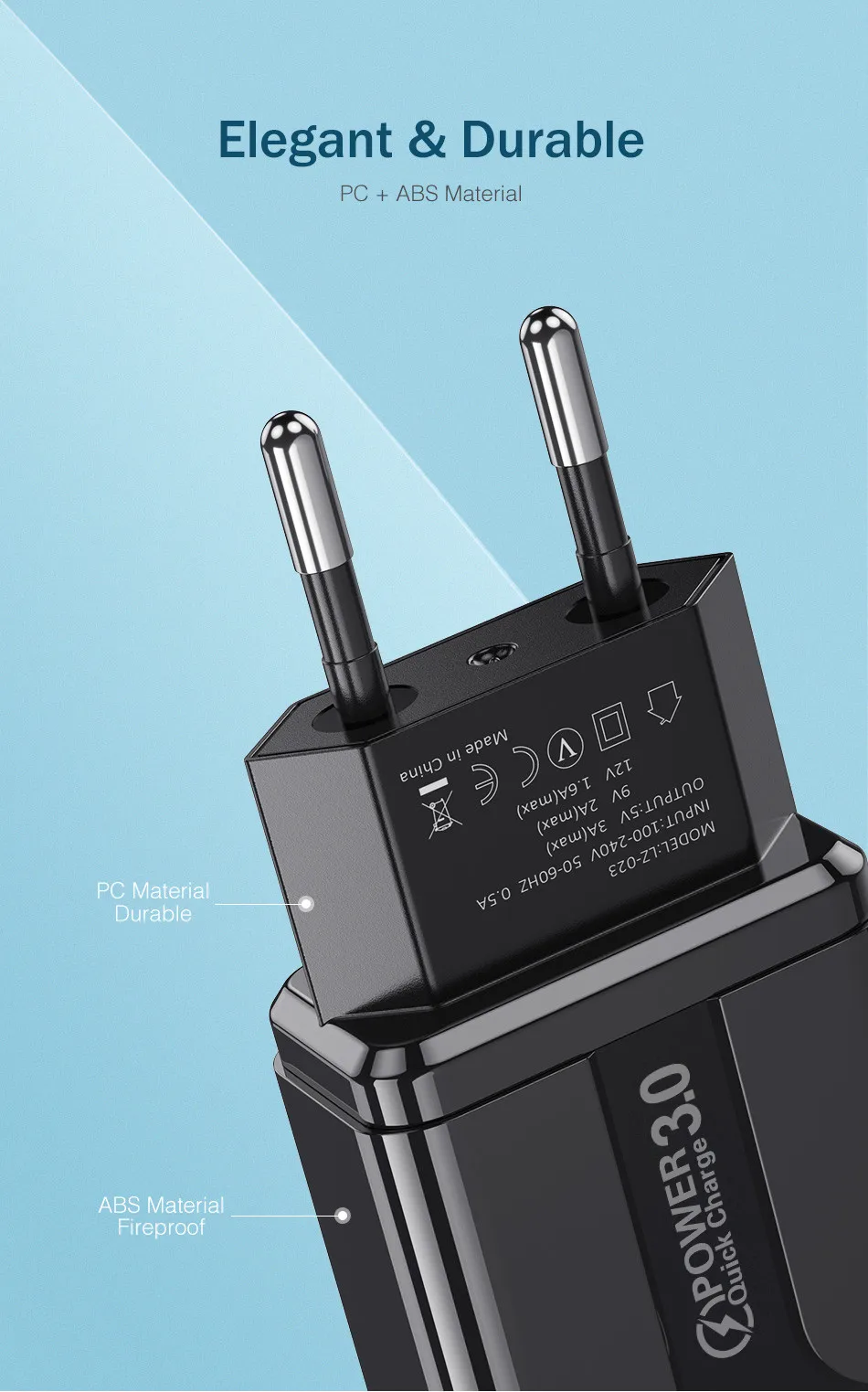USLION USB зарядное устройство Quick Charge 3,0 EU US Plug быстрое настенное зарядное устройство для iPhone 7 8 samsung S7 S8 S10 Note 5 8 зарядное устройство для мобильного телефона s