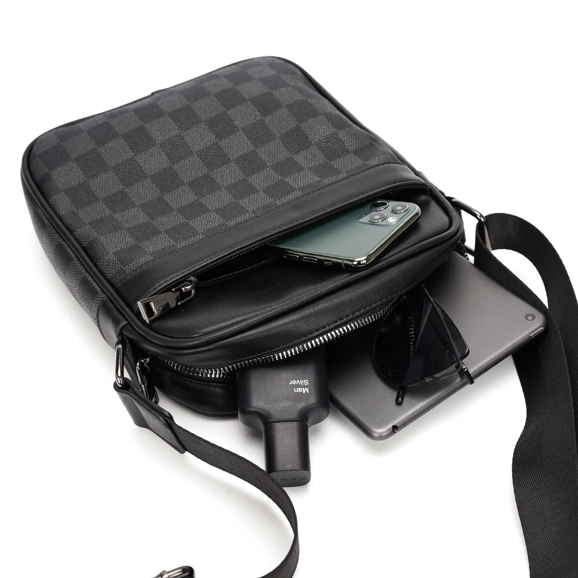 

Brand Design Handbag Men's Crossbody Shoulder Bag Luxury Leather Messenger Bags for Men Classic Business Ipad Pack Bolsos Hombre