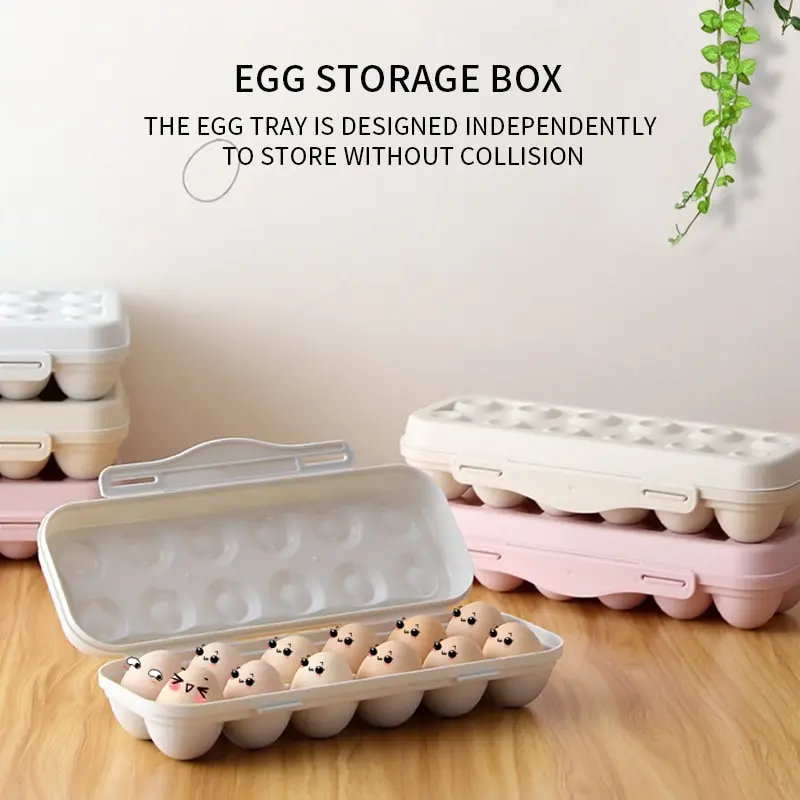 

Hot Selling Egg Tray Holder Egg Storage Boxs Refrigerator Crisper Storage Container Perfect For Home Kitchen Useful Storage Box