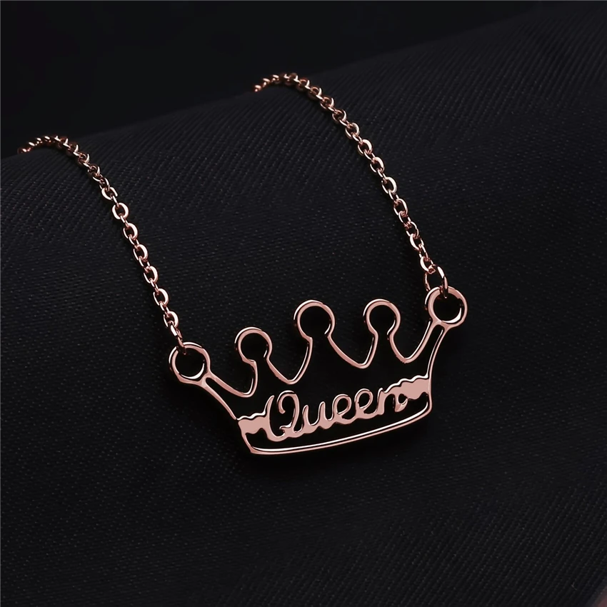 Персонализированное ожерелье с именем короны кулон на заказ из нержавеющей