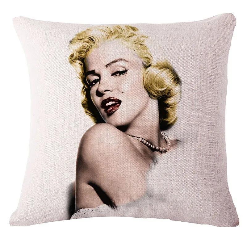 Декоративная подушка Marilyn Monroe хлопчатобумажная льняная для дивана Наволочка на