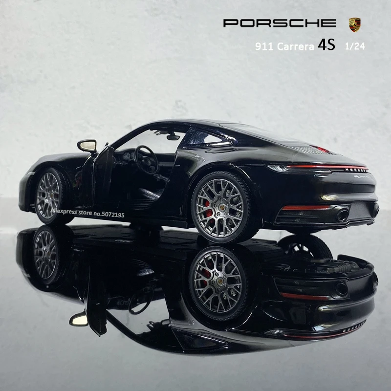 Модель автомобиля Welly 1:24 Porsche 911 carsierra 4s Спортивная Игрушечная модель из черного