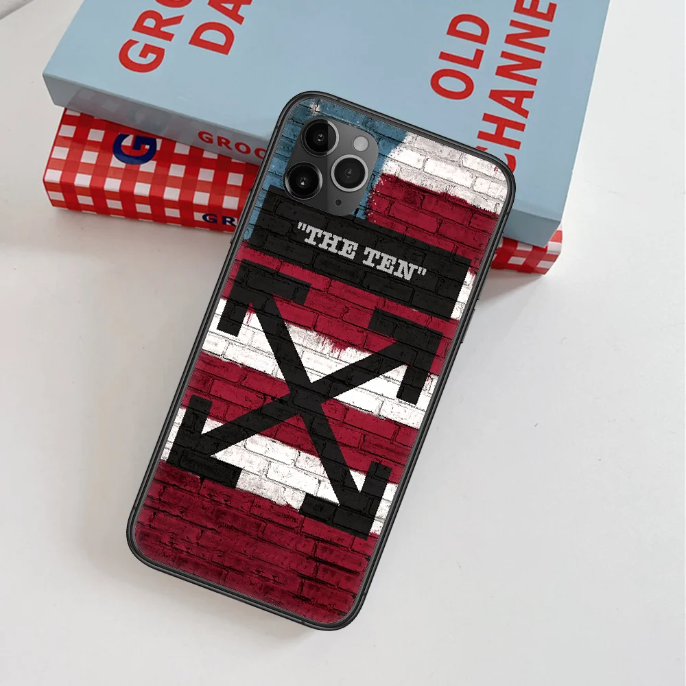 

OF Trend Fashion Luxury Brand Phone Case For IPhone 4 4s 5 5S SE 5C 6 6S 7 8 Plus X XS XR 11 12 Mini Pro Max 2020 black