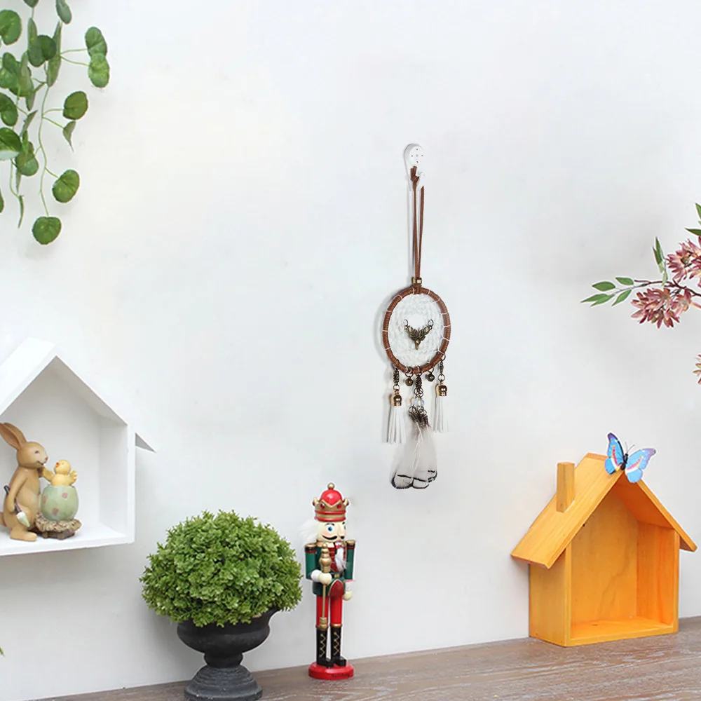 Ловец снов креативный ветер голова оленя белое перо мечта сеть в спальню