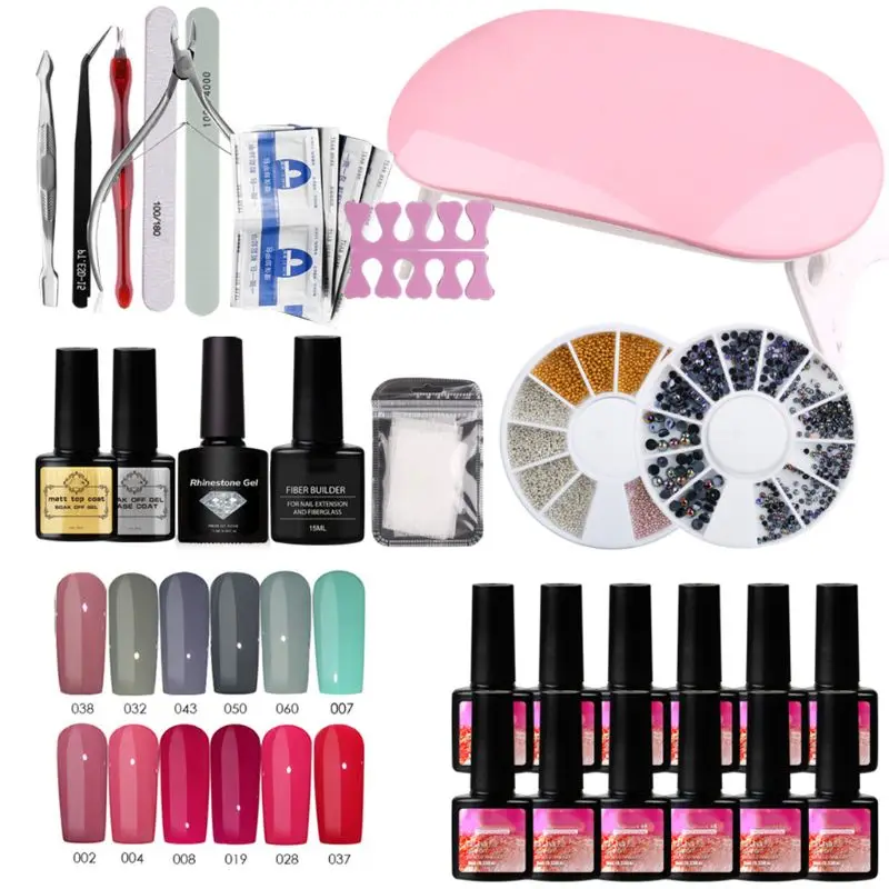 

Набор для ногтей УФ светодиодный светильник Сушилка для ногтей гель для ногтей комплект био-Гели Soak Off набор маникюрных инструментов Электр...