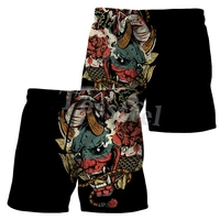 tessffel japan samurai tattoo fashion mens shorts summer casual shorts harajuku 3d printed loose beach comfortable style 3