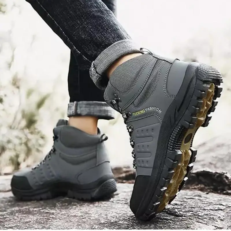 Зимние теплые мужские ботинки для снега модные уличные походные кроссовки