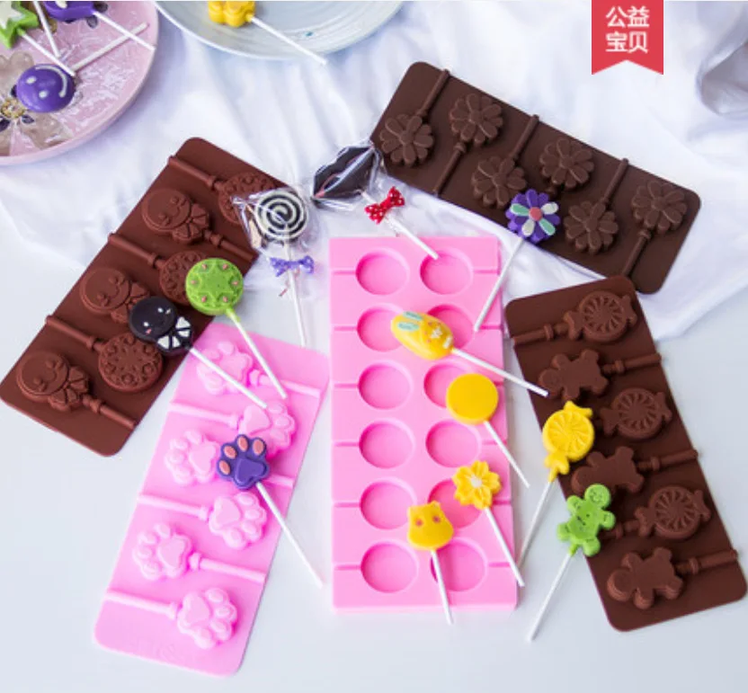 6 даже любовь леденец плесень креативный шоколадный лед Твердые Конфеты помадные