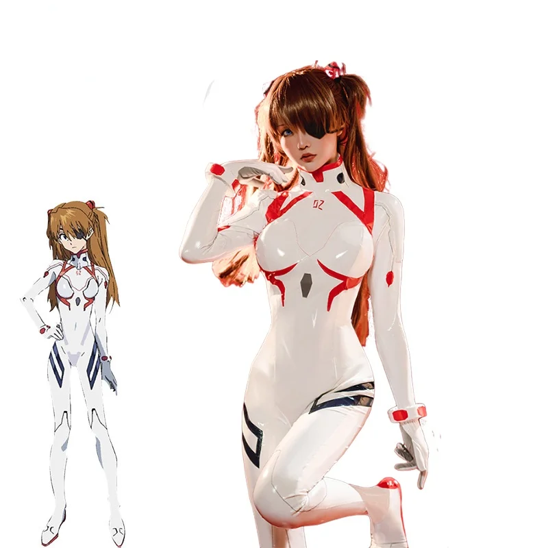 

Anime EVA Cosplay Costume EVA Asuka Langley Soryu Cosplay Costume Jumpsuit Women Sexy Bodysuit For Halloween Leather
