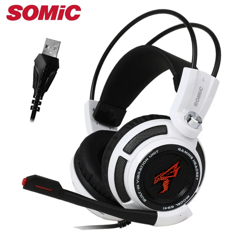 Игровые наушники Somic G941 7 1 звучание вибрация гарнитура с USB микрофоном