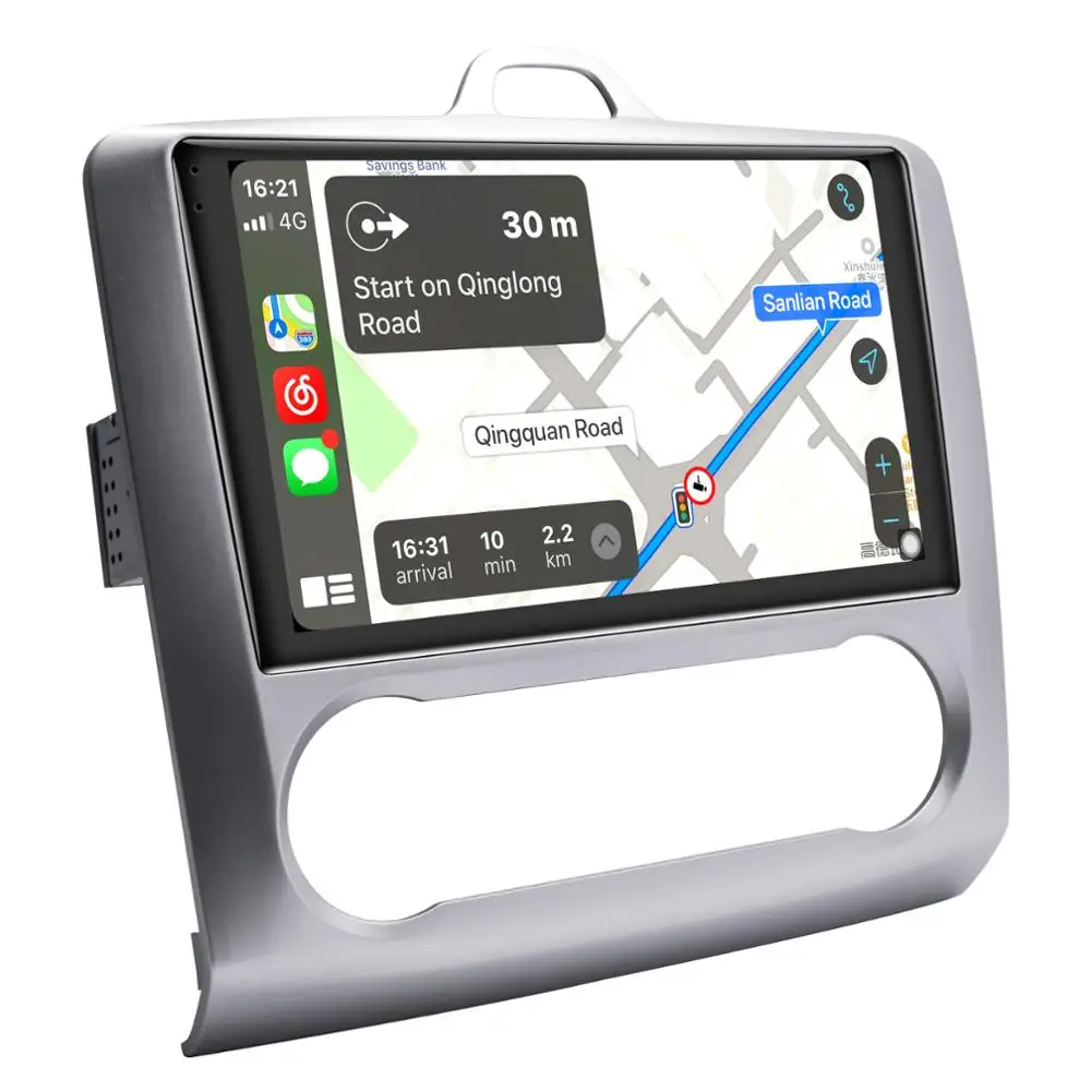 구매 차량용 라디오 스테레오 헤드 유닛 멀티미디어 플레이어 무선 카플레이, 9 인치 IPS 터치 스크린, 1 Din, 안드로이드 10, 포드 포커스 2005 2011 용