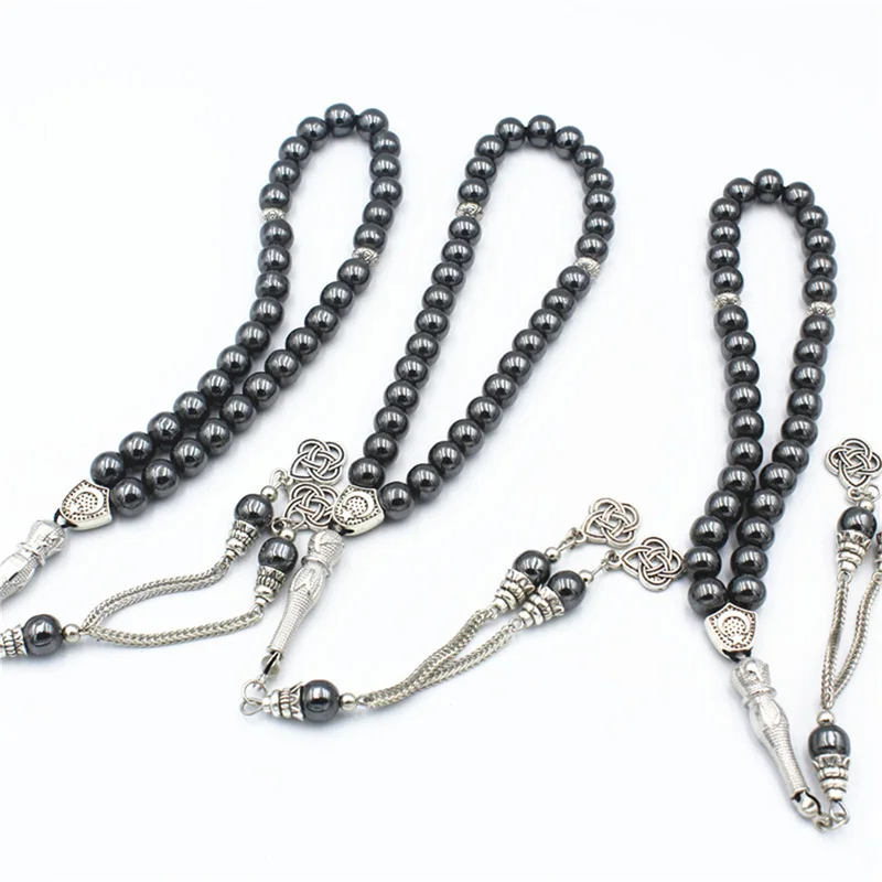Натуральный гематит Tasbih способствует циркуляции крови 33 бусины мусульманский