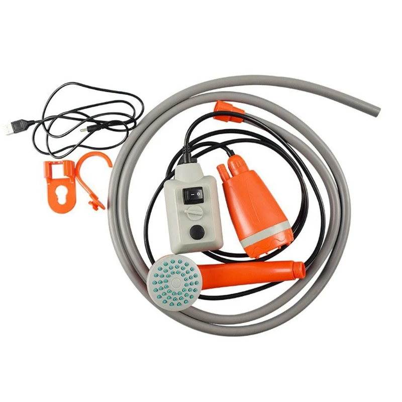 

Portable Outdoor Shower Pump Waterproof Multi-purpose Car Camping Shower Head USB Rechargeable Power Pump for Family Hiking