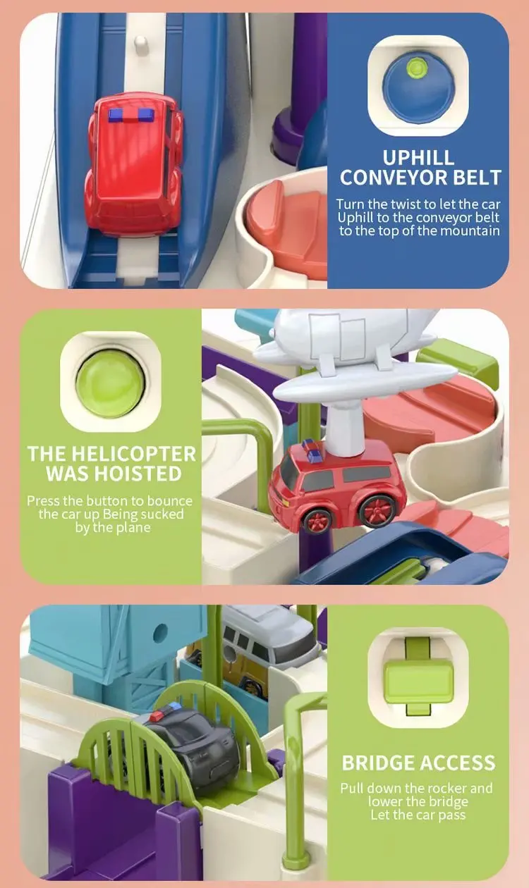 

Toy Car Adventure Racing Rail Car Model Racing Educational Toys Children Track Game Brain Game Mechanical Interactive Train Toy