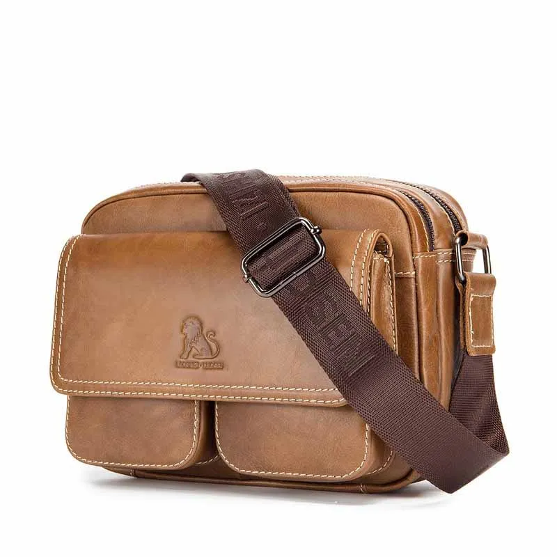 Мужская кожаная сумка через плечо Повседневная Деловая деловая с квадратным