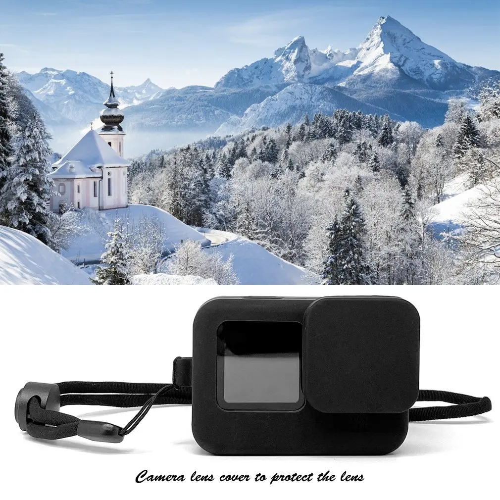 Силиконовая крышка объектива для Gopro Hero 9 Защитная камеры с супер адсорбцией и