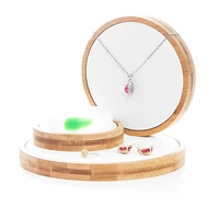 3pcsset bamboo jewelry display stand holder showcase organizer bracelet necklace ring earring display for window display