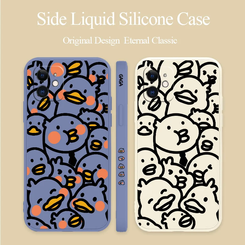 

Orange Duck Avatar Phone Case For iPhone 12 13 Pro Max Mini 11 Pro Max X XR XS MAX SE2020 8 7 Plus 6 6S Plus Soft Back Cover