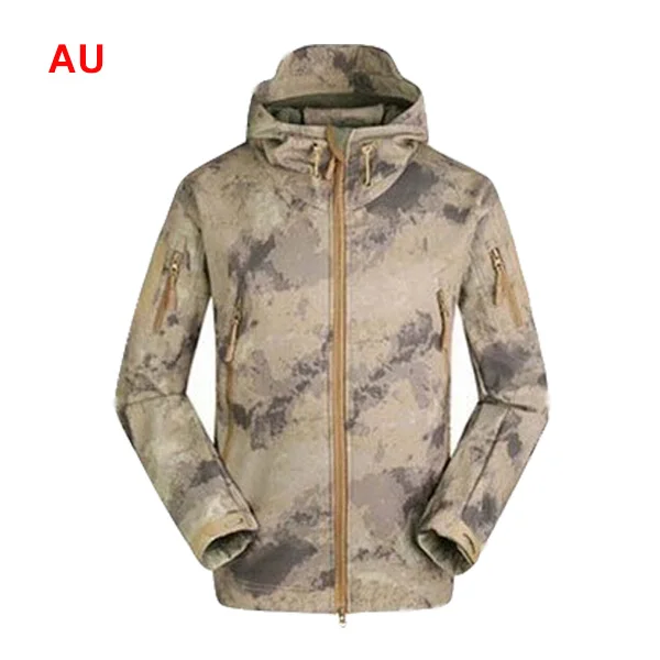 AU Men Outdoor TAD Jacket Waterproof Tactical Softshell Hooded Jacket Black Green Men Outdoor Jacket Waterproof TAD Coat Shark Skin - Цвет: AU