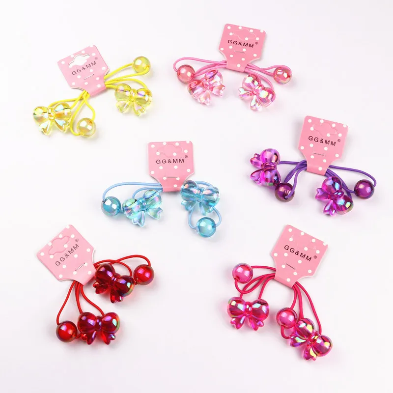 Новые креативные Милые Акриловые круглые резинки для волос с бабочками 2 шт.