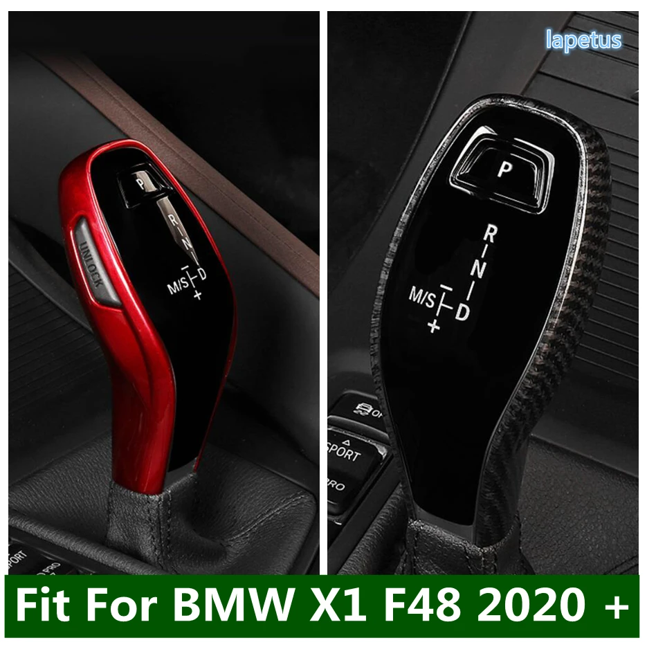 

Lapetus Car Speed Gear Shift Head Handball Cover Trim Protection Sticker Red / Carbon Fiber For BMW X1 F48 2020 2021 Accessory
