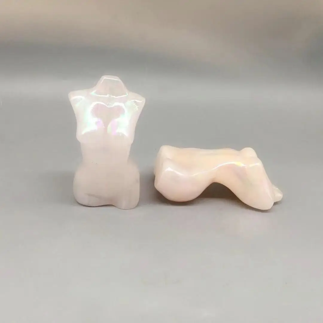 

Natural Afghan jade crystal hand carved female model electroplated craft carved healing jewelry