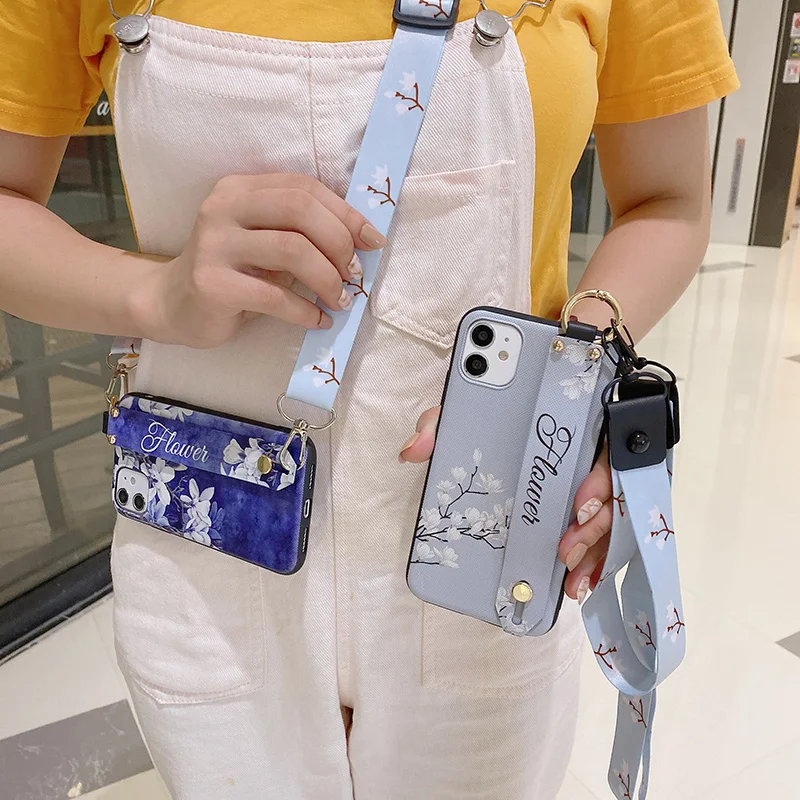 

Shoulder Strap Wrist Case for Oppo Realme X2 Pro XT X 3 5 5i 5S 6 6i X7 F17 X50 Pro C2 C3 C11 C12 C15 V5 Narzo 20 20a Stand Capa