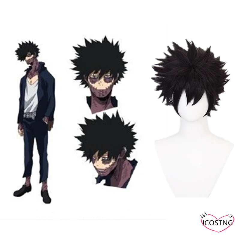 Парик для косплея из аниме Моя геройская Академия Dabi короткие черные